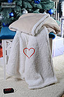 Плед із підігрівом від powerбанка колір беж, для дітей і дорослих. Електроплед тепло в кишені, у будь-яку погоду.