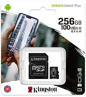 Картка пам'яті Kingston microSDXC 256 GB Canvas Select Plus Class 10 UHS-I U3 V30 A1 + SD-адаптер (SDCS2/256GB)
