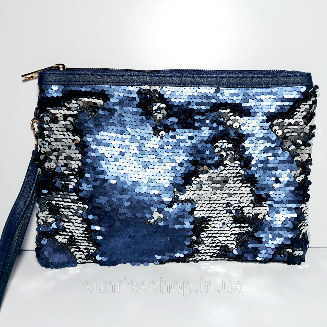 Жіноча косметичка в паєтки прямокутна форма купити оптом