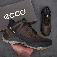 Коричневі чоловічі зимові черевики з натуральної шкіри Е-series із шерстю