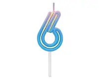 Godan Свічка для торту цифра 6. B&C Neon 6, 44x28x12mm