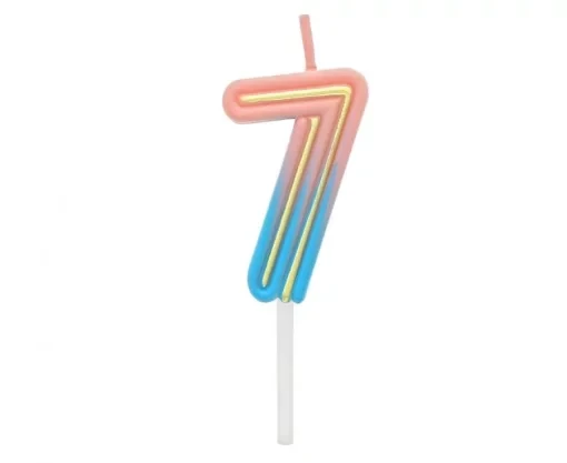Godan Свічка для торту цифра 7. B&C Neon 7, 44x28x12mm, фото 1