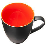 Чашка чорна матова з кольоровою серединкою керамічна Ваканда 350 мл для друку логотипу, фото 2