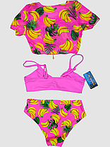 Дитячий підлітковий купальник із накидкою Z.Five 2217 малиновий 32 34 36 38 40 розмір, зріст 120-160 см, фото 5