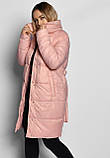 Жіноча стильна куртка подовжена  LS-8931, фото 4