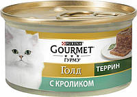 Рідкий корм для котів консервований Gourmet Gold Pieces in Pate Rabbit 85 г із кроликом