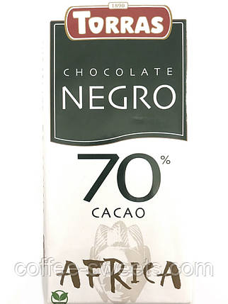 Шоколад чорний TORRAS Negro Africa 70%, 125, фото 2