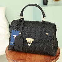 Жіноча сумка саквояж чорна дамська брендова сумочка з ремінцем через плече чорного кольору