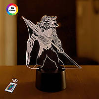 3D світильник нічник з пультом  "Аквамен" 3DTOYSLAMP