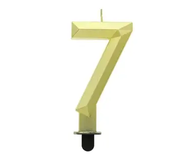 Godan Свічка для торту цифра 7. Діамант металік золото, 7,6 см