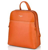 Стильный женский коричневый рюкзак David Jones эко кожа рюкзачок девушке для прогулок, работы с ручкой