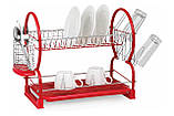 Сушарка для посуду Kamille — 550 x 245 x 380 мм червона, фото 2