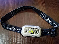 Портативный светодиодный налобный фонарик с сенсором белый