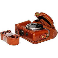 ТОП - Защитный футляр - чехол для фотоаппаратов SONY DSC-HX60, DSC-HX50, DSC-HX30, DSC-HX10 - коричневый