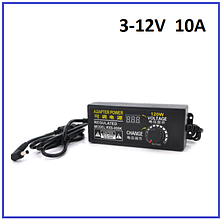 Адаптер живлення NZX-31250 з регулюванням 3-12V 10A, штекер 5,5/2,5 LED - індикація