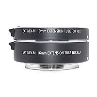 ТОП - Макрокільця автофокусні для фотокамер Sony (байонет E-mount бездзеркальні) Mcoplus EXT-NEX-M (10+16mm)