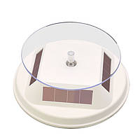 ТОП - Поворотный, вращающийся стол на солнечных батарейках TBD0601972501A 12 см, нагрузка до 1 кг белый