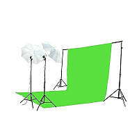 ТОП - Комплект для фотостудии (постоянный свет) SmartLight FL-U110-2 (2х85w) Green Chroma Key KIT