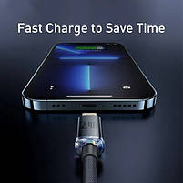 Кабель Baseus Crystal Shine Series Fast Charging 20W 2.4A USB to Lightning 2m for Iphone Black, фото 4