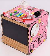 Бізікуб 30Х30Х30 Бізіборд Дитячий розвиваючий куб комплекс Подарунок для однорічної дитини