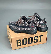 Чоловічі Кросівки Adidas Yeezy Boost 350 V2 Black / Адідас Ізі Буст 350 В2 Чорні (Повний Рефлектив), фото 5
