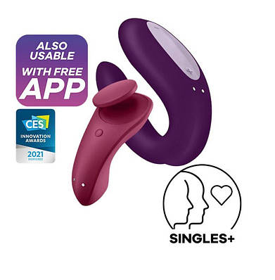 Набір секс іграшок для пари Вібратор для пар фіолетового кольору та Вібротрусики червоного кольору Satisfyer Partner Box 1 Talla