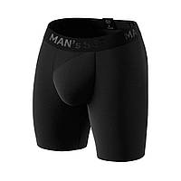 Мужские анатомические боксеры из хлопка Anatomic Long 2.0 Black Series черный MAN's SET S