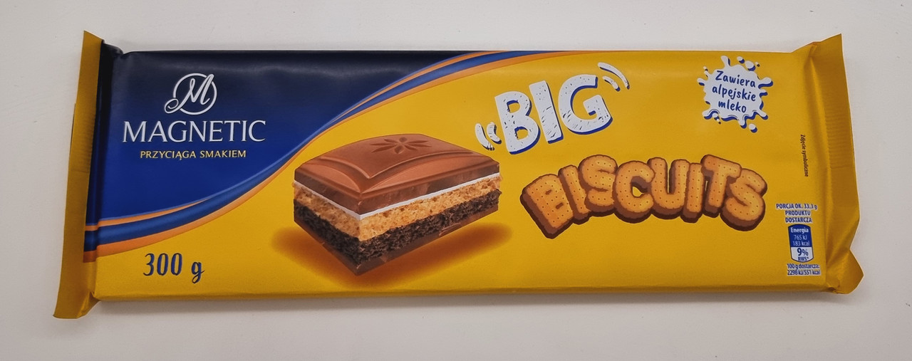Молочний шоколад Magnetic Big Biscuits 300 г Польща