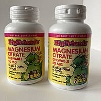 Natural factors Magnesium citrate магній цитрат дитячий із смаком жувальної гумки 50 мг, 60 жувальних таблеток