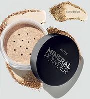 Минеральная рассыпчатая пудра для лица, Песочный Бежевый Sand Beige, Mineral Powder Avon, 6 г