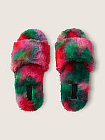 Домашние тапочки Victoria's Secret Faux Fur Slippers Dahlia Blur S