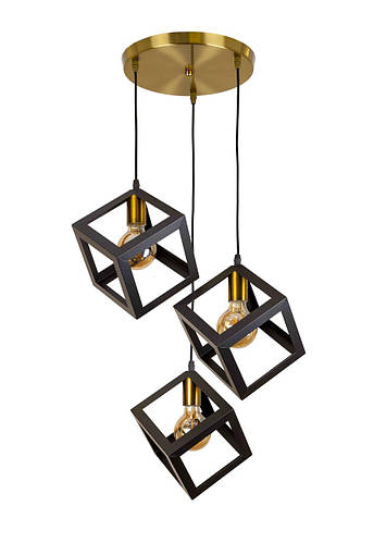 Купить Люстра с квадратными плафонами Levistella 756PR160F-3 BRZ+BK ...