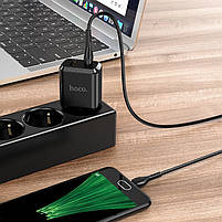 Мережевий зарядний пристрій Hoco N7 Speedy Dual port + кабель Micro-USB Black, фото 9