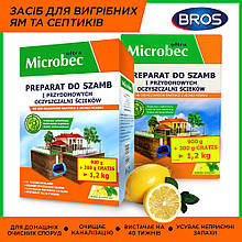 Біоактиватор біологічний засіб для септиків та вигрібних ям Microbec Ultra з ароматом лимону 1200 г Bros