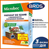 Биодеструктор для выгребных ям и уличных туалетов Microbec Ultra с ароматом лимона 1200 г Bros