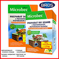 Биоактиватор биологическое средство для септиков и выгребных ям Microbec Ultra с ароматом лимона 1200 г Bros