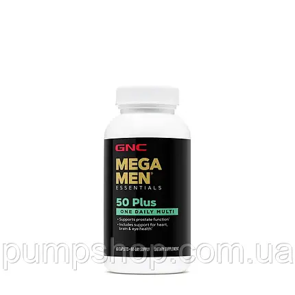 Вітаміни для чоловіків GNC Mega Men 50 Plus One Daily Multi 60 капс, фото 1