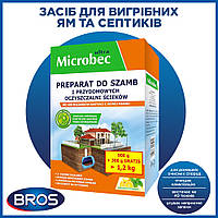 Бактерії для септиків та вигрібних ям Microbec Ultra з ароматом лимона 1200 г Bros мікробек ультра