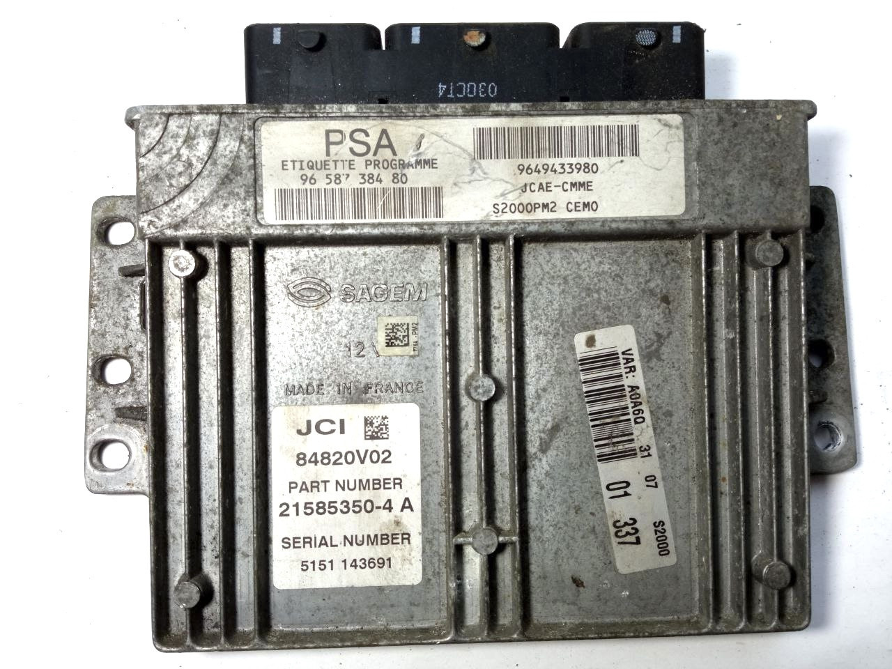 Електронний блок керування CITROEN C3 1.4 9658738480 / 9649433980