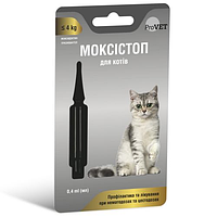 Краплі на холку ProVet Моксістоп для котів до 4 кг (1 піпетка*0.4мл) антигельмінтний препарат