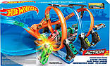 Трек Hot Wheels Неймовірні віражі Хот Вілс Corkscrew Crash Track Set FTB65 Ігровий набір Mattel Оригінал, фото 6