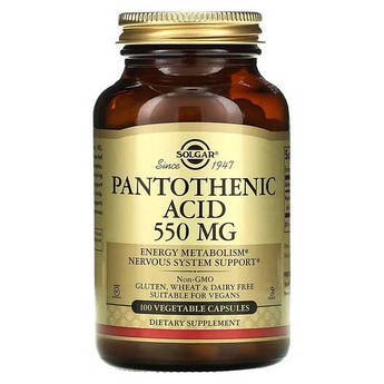 Solgar Pantothenic Acid 550 mg 100 капсул