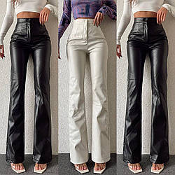 Жіночі шкіряні штани 960 (42-44, 44-46) (кольори: чорний, молочний) СП