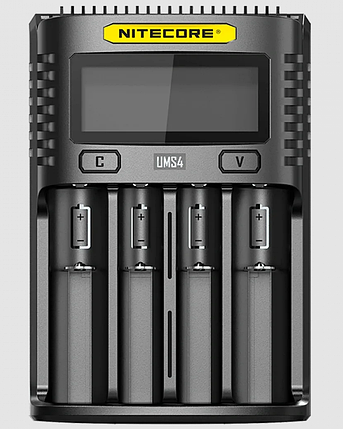 Nitecore UMS4 інтелектуальний зарядний пристрій для АА, ААА, 18650,26650 Li-ion, Ni-MH/Ni-Cd, фото 1
