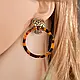 Сережки леопардові круги з левом, леопардовий принтсережки кольца, фото 3