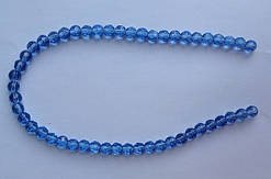 Бусина Куля з огранкою колір блакитний 6 мм