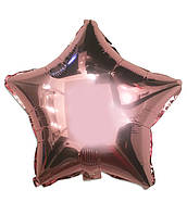 Гелиевый шар Звезда розовое золото диаметр 45 см (Китай)
