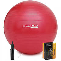 Мяч для фитнеса (фитбол) Cornix Anti-Burst 55, Красный