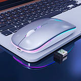 Бездротова мишка, 2.4ГГц та Bluetooth, АКБ підсвічування, iMice E-1300, сіра, фото 4