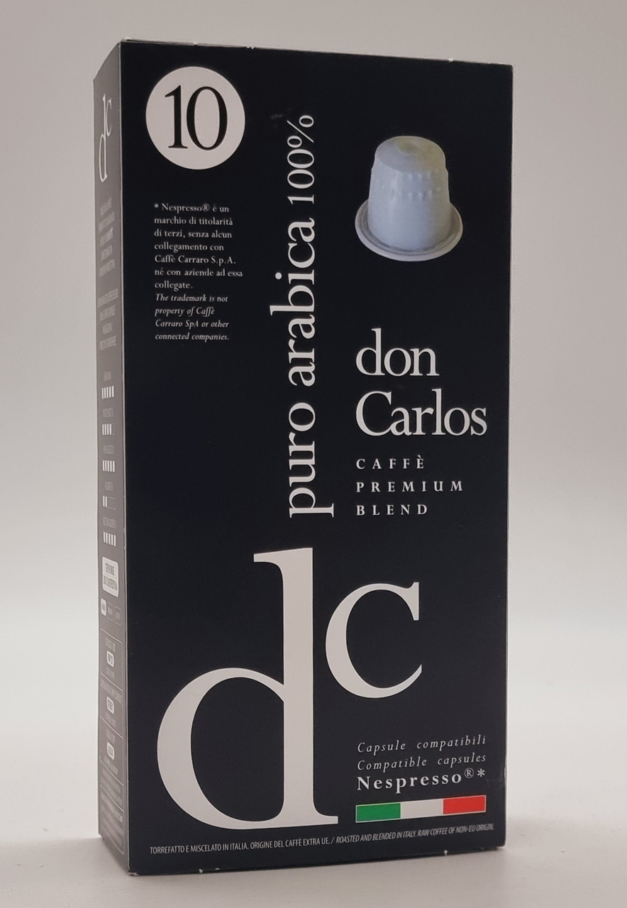 Кава в капсулах "Carraro" NESPRESSO Don Carlos Puro Arabica 100% 10 шт. Італія